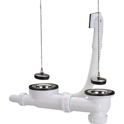 Vidagde complet avec siphon évier inox 2c- NICOLL - 0204311