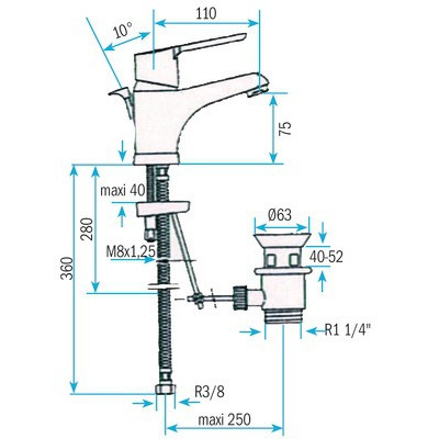 Mitigeur lavabo sans vidage AQUANOVA FLY- RAMON SOLER - 300169