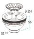 Sink waste plug with basket, no overflow pipe- NICOLL - 0204122