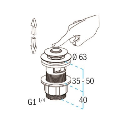 Bonde lavabo à commande manuelle L3215- NICOLL - 0501074