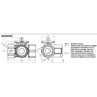 3-port ball valve, internal thread, PN40, DN32, kvs 16- SIEMENS - VBI61.32-16