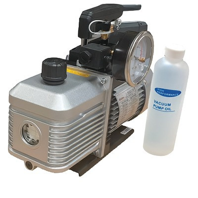 Pompe à vide 2 étages R32 198l/min 25µ électrovanne- GALAXAIR - 2-VP-198-EV-R32