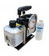 Pompe à vide 2 étages 100l/min avec électrovanne et vacuomètre compatible R32- GALAXAIR - 2VP-100-EV-R32