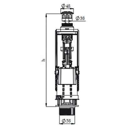 Mécanisme double volume à poussoir NF- ROI - 98944