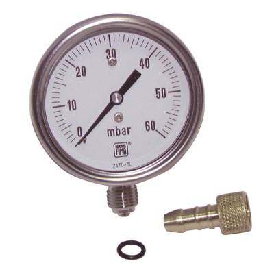 Manometer 0 60 mbars ø63mm m1/4"no protection - DIFF
