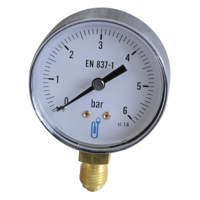 Water & air pressure gauge 0/6 bar ø63mm - DIFF