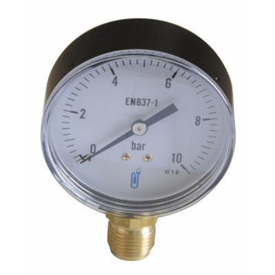 Water & air pressure gauge 0/10 bar ø80mm - DIFF