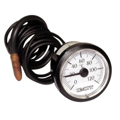 Rundes Thermometer 0° bis +120°C Durchmesser 58mm Kapillar 900 ummantelt - DIFF