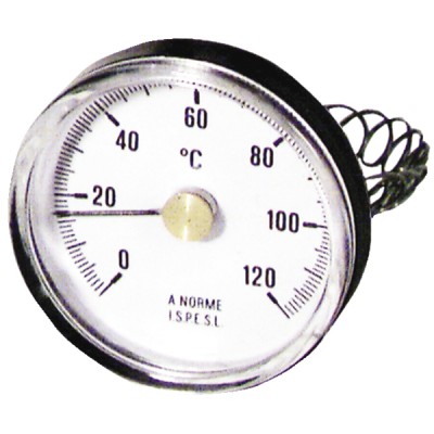 Rundes Thermometer mit Befestigung 0 bis 120°C Durchmesser 63mm - DIFF