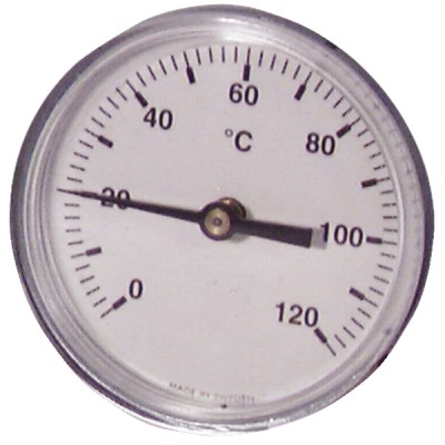 Termometro rotondo a immersione assiale 0-120°C Ø 63mm - DIFF