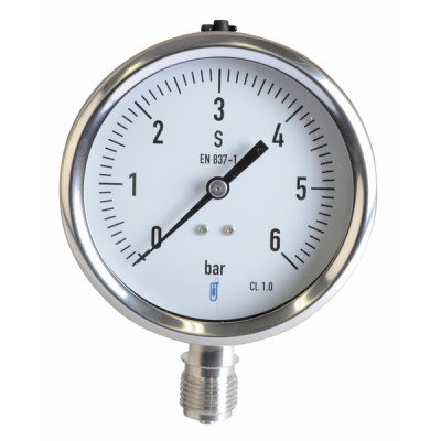 Dampf Druckmesser  0/6 bar Durchmesser 100mm  - DIFF