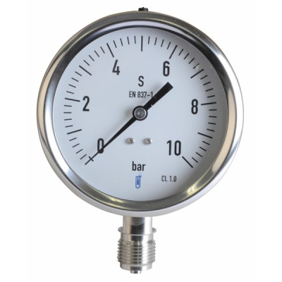 Steam pressure gauge 0/10 bar ø 100mm  - DIFF