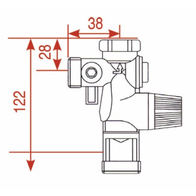 Gruppo sicurezza scartamento 38mm -20x27 M/F - DIFF