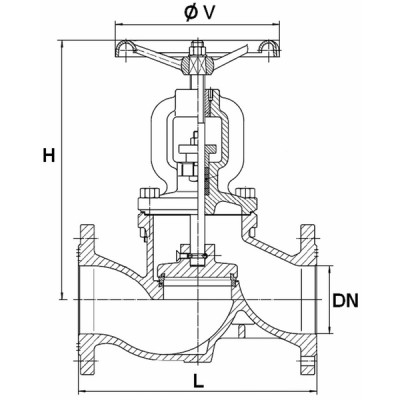 Cast iron globe valve dn100 - ISOCEL : 470100