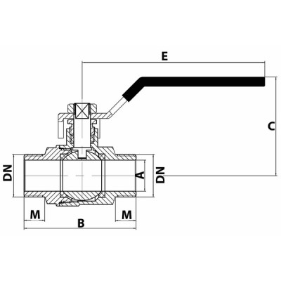 Ball valve MM PN 40 3/8? - DIMPEXP : 1162-38
