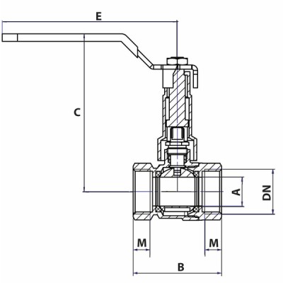Ball valve FF with extended lever PN 40 1 1/4? - DIMPEXP : 1346-114