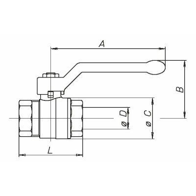Ball valve FF with extended lever PN 40 NF 1? - EFFEBI SPA : 0884V406NF
