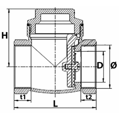 Válvula retención asiento de cierre metal H3/4" - DIFF