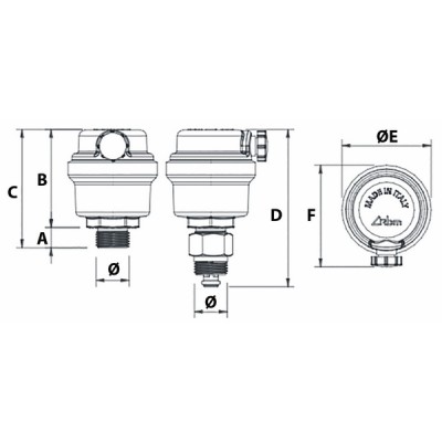 Miniluft CP 3/8 with shut-off valve  - RBM : 07910340