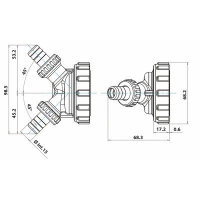 Connector for cleaning/washing system - RBM : 23430500