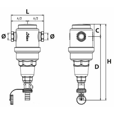 Sludge particles separator DIRTERM brass F1-1/2" - RBM : 28290800