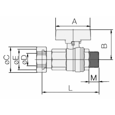 Válvula de contador en escuadra M3/4"xFT3/4" ASTER - EFFEBI SPA : 2168R405