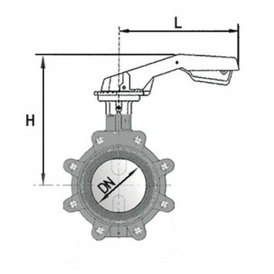 Butterfly valve with cast iron disk DN40 - BURACCO : CL623T040HCCL