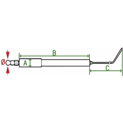 Elettrodo accensione destra (X 2) - DIFF per De Dietrich Chappée : S58254414