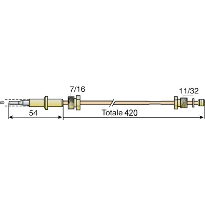 Thermoelement 750mm - DIFF für AO Smith: Q335C1023B
