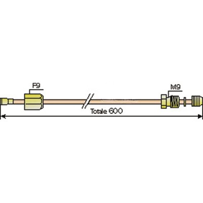 Alargador de termopar (L. 600 mm - conexión M9 x H9) - SIT : 0 218 101