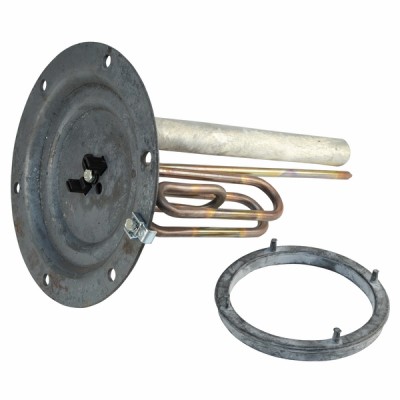 Heating element 1600W with flange and anode - DIFF for De Dietrich Chappée : 97863564