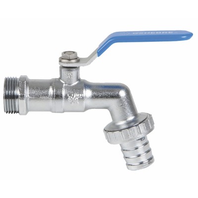 Ball valve garden tap, hose connector 3/4? 1? - DIFF