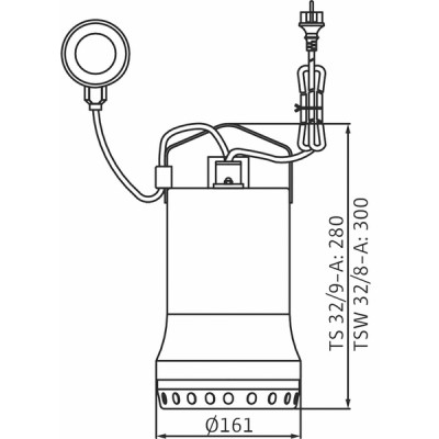 Schmutzwasser-Tauchmotorpumpe  Schmutzwasser-Tauchmotorpumpe Wilo-Drain TS 32/9, Blockaggregat - WILO: 6043943