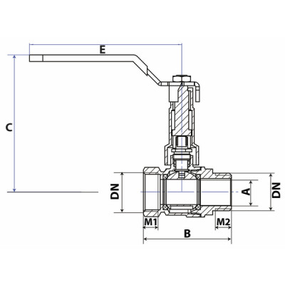 Ball valve MF with extended lever PN 40 3/8? - DIMPEXP : 1356-38