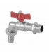 Ball valve garden tap, hose connector 1/2? 3/4?