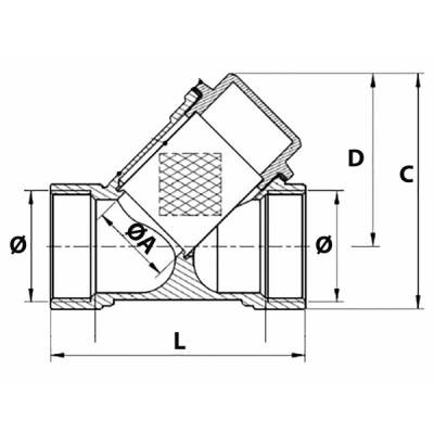 Filtre tamis en Y laiton F3/8"- DIFF - 110217