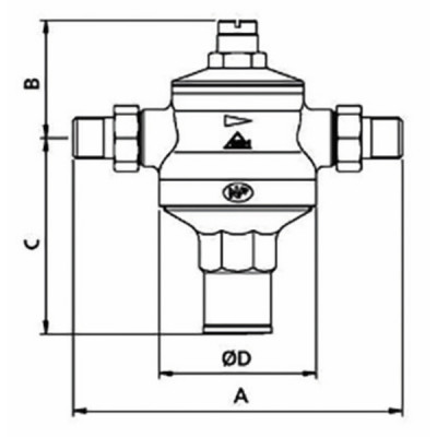 Rinox diaphragm pressure reducing valve MM 3/4"- RBM - 510510
