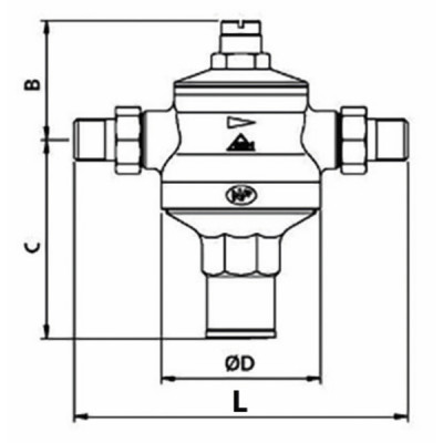Rinox diaphragm pressure reducing valve MM 3/4"- RBM - 510510