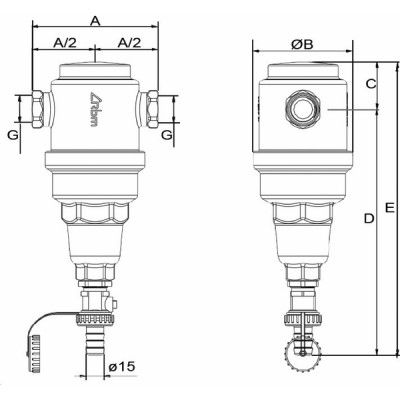 Séparateur de boue magnétique autonettoyant F1"1/2 - RBM : 31730800