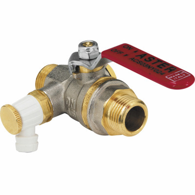 Ball valve with flat bleed handle MM 3/4" ASTER - EFFEBI : 2373R405
