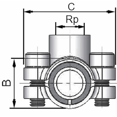 Repair bypass collar ANB F 48.3 (F3/4") - GEBO : 01.261.28.0502