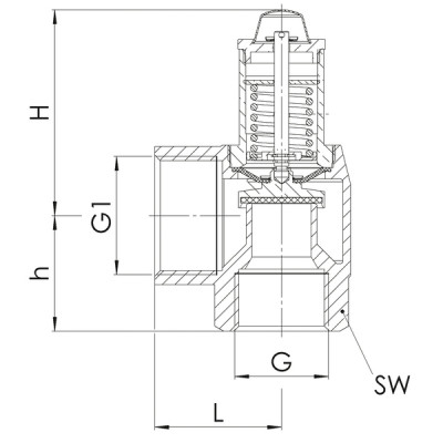 Soupape chauffage 5b molette F3/4" x F1" - GOETZE : 651MHNK-20-F/F-2 5B