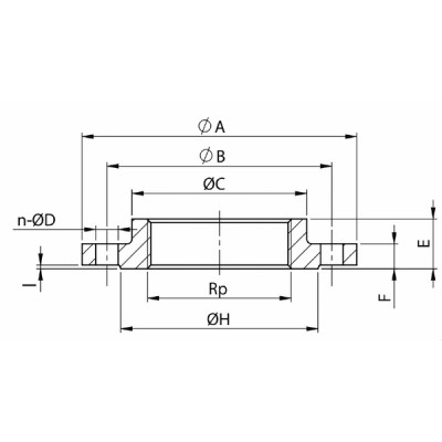 Tapped steel flange F2"