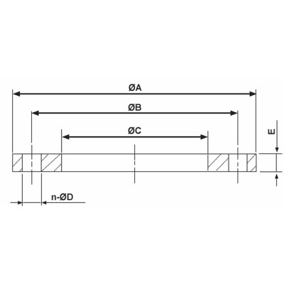 Flat steel flange to be welded DN15 - DIFF