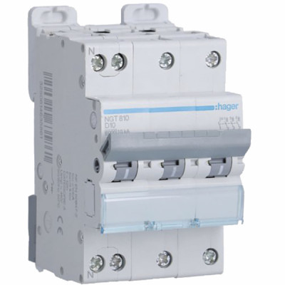 Circuit breaker 3P N 6-10kA curve D-32A- HAGER - NGT832