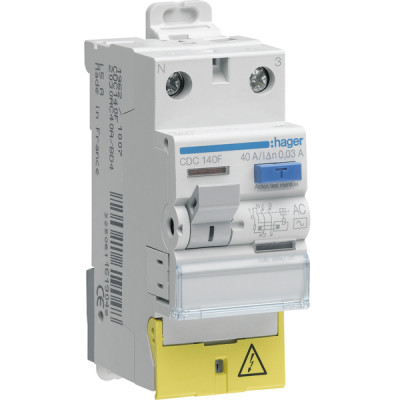 Differential switch 1P+N 40A 30mA- HAGER - CDC140F