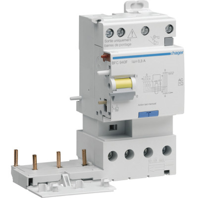 Differential block - double output 3P N 40A 300mA- HAGER - BFC940F