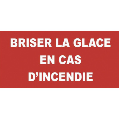 Étiquette rigide briser la glace en cas d'incendie - DIFF