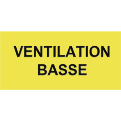 Étiquette rigide ventilation basse
