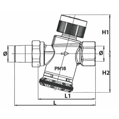 Válvula de reglaje qtz dn 25mm MH con regulacion entre 300 2000l/h - OVENTROP : 1146108